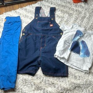 12 month baby boy lot blue pants indigo baby, Carter’s 12 m, coverall shorts